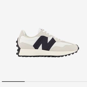 New Balance 327 black and white suede sneakers